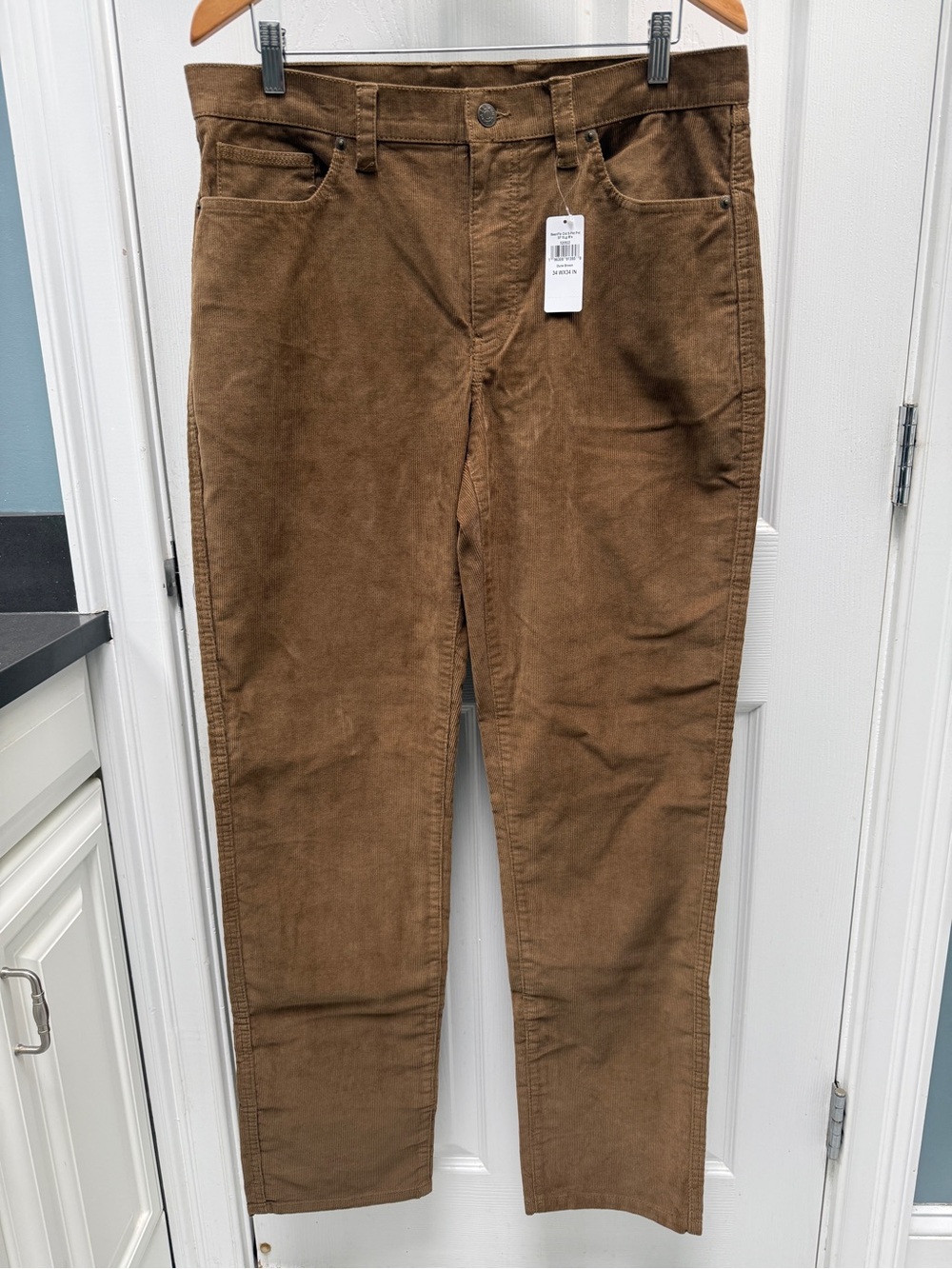 NWT L.L. Bean Bean Flex Corduroy Pants Dune Brown Size 34x34
